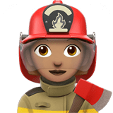 Woman Firefighter Emoji with Medium Skin Tone, Apple style