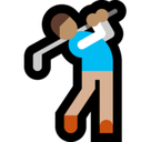 Person Golfing Emoji with Medium Skin Tone, Microsoft style
