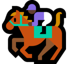 Horse Racing Emoji with Dark Skin Tone, Microsoft style