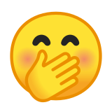 Face with Hand Over Mouth Emoji, Google style