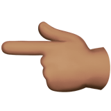 Backhand Index Pointing Left Emoji with Medium Skin Tone, Apple style