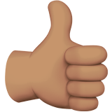 Thumbs Up Emoji with Medium Skin Tone, Apple style