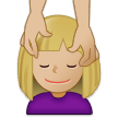 Person Getting Massage Emoji with Medium-Light Skin Tone, Samsung style