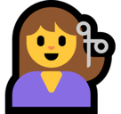 Woman Getting Haircut Emoji, Microsoft style