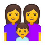 Family: Woman, Woman, Boy Emoji, Google style