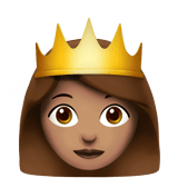 Princess Emoji with Medium Skin Tone, Apple style
