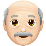 Old Man Emoji with Light Skin Tone, Apple style