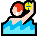 Man Playing Water Polo Emoji with Light Skin Tone, Microsoft style