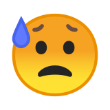 Sad But Relieved Face Emoji, Google style