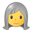 Woman: White Hair Emoji, Samsung style