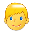 Man: Blond Hair Emoji, Samsung style