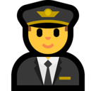Man Pilot Emoji, Microsoft style