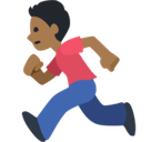 Man Running Emoji with Medium-Dark Skin Tone, Facebook style