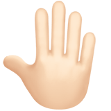 Raised Back of Hand Emoji with Light Skin Tone, Apple style
