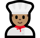 Man Cook Emoji with Medium Skin Tone, Microsoft style