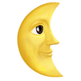 Last Quarter Moon Face Emoji, Apple style