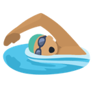 Man Swimming Emoji with Medium Skin Tone, Facebook style