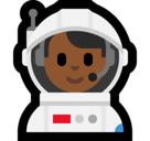 Man Astronaut Emoji with Medium-Dark Skin Tone, Microsoft style