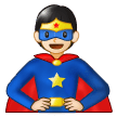 Superhero Emoji with Light Skin Tone, Samsung style