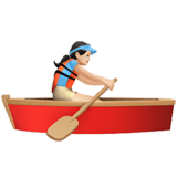 Woman Rowing Boat Emoji with Light Skin Tone, Apple style