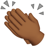 Clapping Hands Emoji with Medium-Dark Skin Tone, Apple style