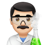 Man Scientist Emoji with Light Skin Tone, Apple style