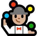 Man Juggling Emoji with Medium-Light Skin Tone, Microsoft style