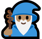 Man Mage Emoji with Medium Skin Tone, Microsoft style