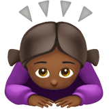 Woman Bowing Emoji with Medium-Dark Skin Tone, Apple style