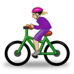 Woman Biking Emoji with Medium-Light Skin Tone, Samsung style