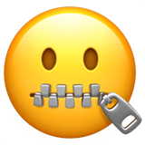 Zipper-Mouth Face Emoji, Apple style