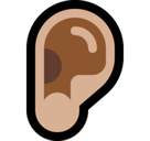 Ear Emoji with Medium-Light Skin Tone, Microsoft style