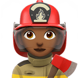Woman Firefighter Emoji with Medium-Dark Skin Tone, Apple style