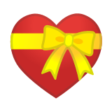 Heart with Ribbon Emoji, Google style