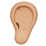 Ear Emoji with Medium-Light Skin Tone, Apple style