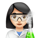 Woman Scientist Emoji with Light Skin Tone, Apple style