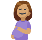 Pregnant Woman Emoji with Medium Skin Tone, Facebook style