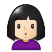 Woman Pouting Emoji with Light Skin Tone, Samsung style
