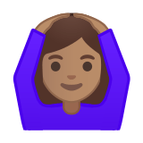 Woman Gesturing Ok Emoji with Medium Skin Tone, Google style