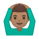 Man Gesturing Ok Emoji with Medium Skin Tone, Google style