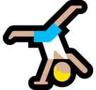 Person Cartwheeling Emoji with Medium-Light Skin Tone, Microsoft style