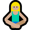 Person in Lotus Position Emoji with Medium-Light Skin Tone, Microsoft style