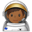 Man Astronaut Emoji with Medium-Dark Skin Tone, Samsung style