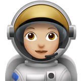 Woman Astronaut Emoji with Medium-Light Skin Tone, Apple style