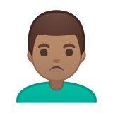 Man Pouting Emoji with Medium Skin Tone, Google style