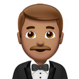 Man in Tuxedo Emoji with Medium Skin Tone, Apple style
