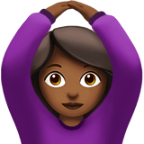 Person Gesturing Ok Emoji with Medium-Dark Skin Tone, Apple style