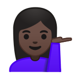 Woman Tipping Hand Emoji with Dark Skin Tone, Google style