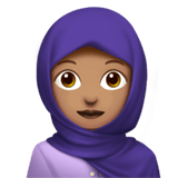 Woman with Headscarf Emoji with Medium Skin Tone, Apple style