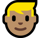 Man: Medium Skin Tone, Blond Hair, Microsoft style
